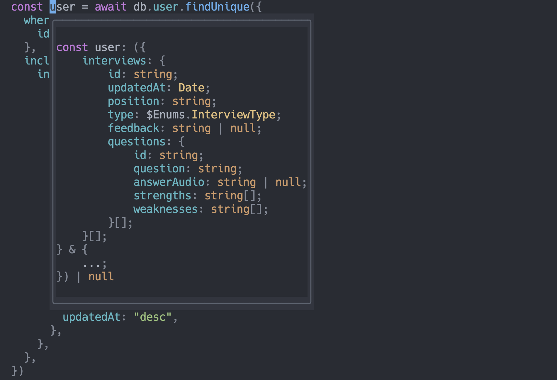 Linting of the structure of the user object, thanks to a type-safe infrastructure